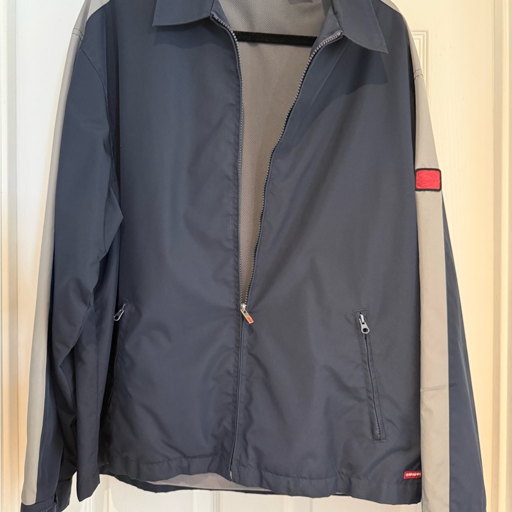 Quiksilver Blue and Gray Windbreaker Lightweight Casual Jacket